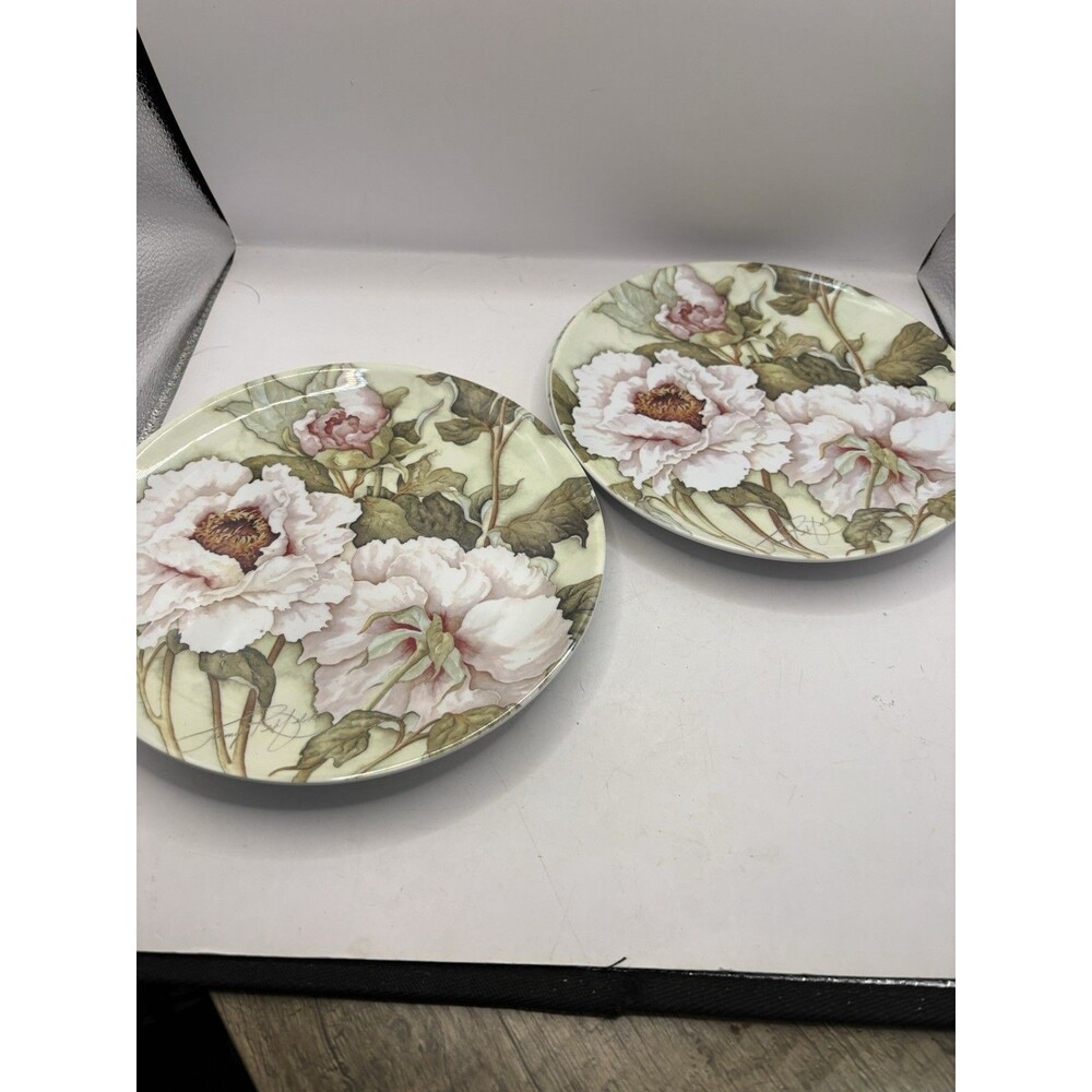 Keller Charles Melamine Floral Design Jamie Rehfeld 4 Pieces 8” Plate Dessert